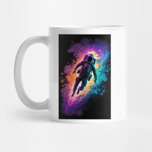 Blacklight Neon Astronaut In Space Mug